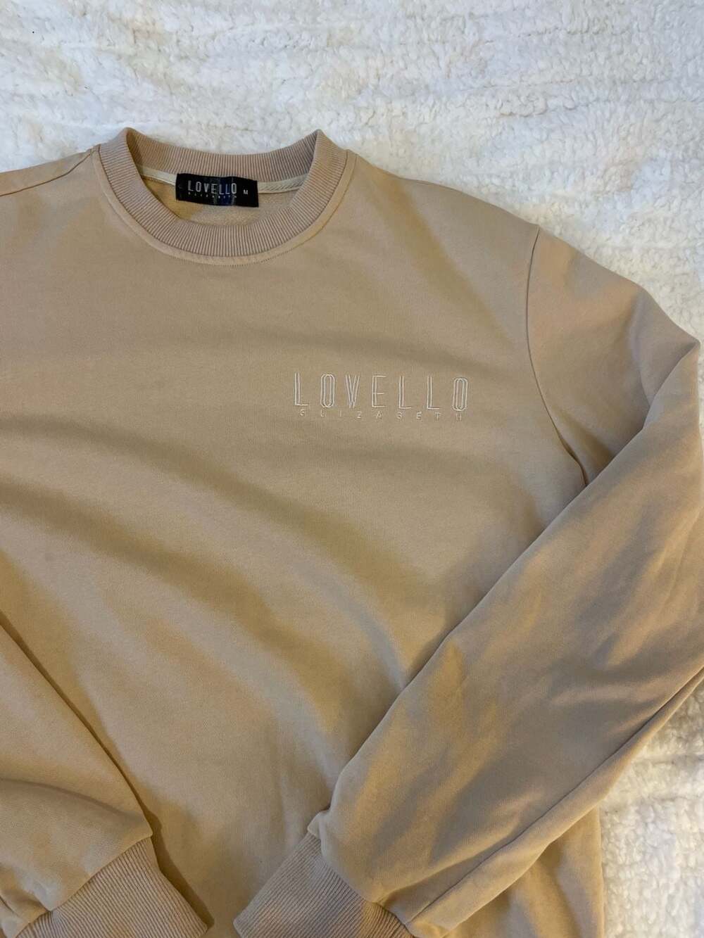 Lovello Elizabeth Starter Crewneck Sweatshirt in Almond Milk